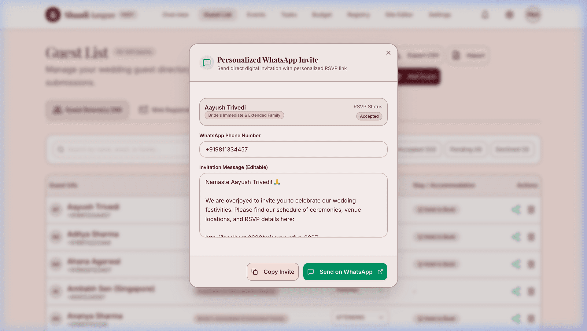 WhatsApp Invites & RSVPs